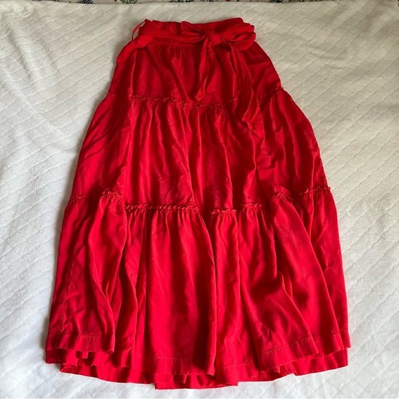 🔵 Vineyard Vines Tie-Front Tiered Maxi Skirt - Picture 2 of 3